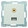 Berker BMO USB/3.5mm AUDIO S1 цвет: полярная белезна