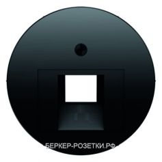 Телефонная розетка, цвет Черный, Berker R.1/R.3